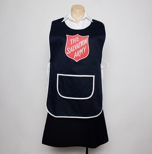 Apron - Navy Smock Style With Red Shield Logo