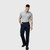 Trousers - Mens Navy Casual Pleated Front