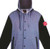 Ladies Varsity Jacket with Hood - Grey/Black/White