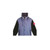 Mens Varsity Jacket with Hood - Grey/Black/White