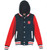 Mens Varsity Jacket with Hood - Navy/Red/White