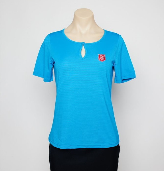 Ladies Ocean/Silver Blouse Short Sleeve