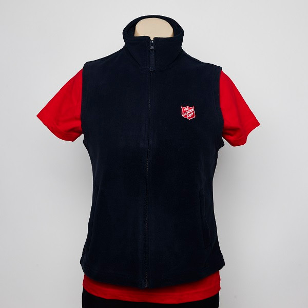 Ladies Navy Fleece Vest