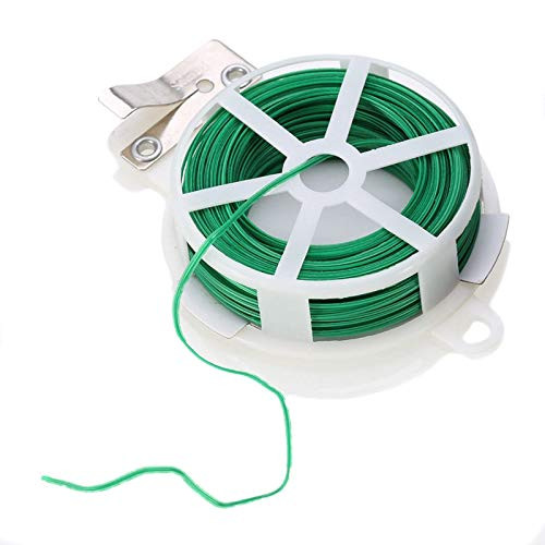 Green Plastic Twist Tie Spool with Cutter for Garden