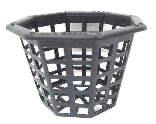 6 Inch Black Octagon Plastic Orchid Basket