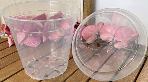Clear Plastic Pot - Virtually Clear Plastic Pot 7" Clear Plastic Pot - Virtually Clear Plastic Pot 7"
