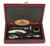 Wooden Box Wine Accessory Set w/Brass Lock