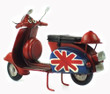 Vintage Style Metal Crafts Motorcycle / Antique Scooter (Red)