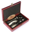 Wooden Box Wine Accessory Set w/Brass Lock