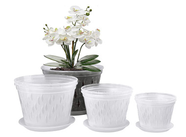 Very Clear Plastic Pot for Orchids w/ Holes 6 3/4 inch diameter - Orchid  Supply Store