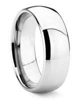 8mm - Unisex or Men's Tungsten Wedding Band. Silver Tone Domed Polished. Comfort Fit ✦ Men's Wedding Bands | Rings Seller Savings Direct physical