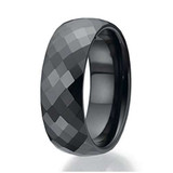 8mm - Unisex or Men's Tungsten Wedding Bands. Wedding Band. Black Diamond Faceted High Polished Domed Tungsten Carbide Ring. ✦ View All Store Items Seller Savings Direct