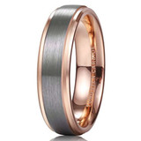 6mm - Unisex, Men's or Women's Tungsten Wedding Band. Silver and Rose Gold Duo Tone Top. Comfort Fit Tungsten Carbide Ring ✦ View All Store Items Seller Savings Direct