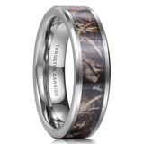 8mm - Unisex or Men's Tungsten Wedding Band for Hunters. Silver Tone with Brown, Green and Tan Camouflage Carbon Fiber Inlay ✦ View All Store Items Seller Savings Direct
