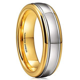 6mm - Unisex or Women's Tungsten Wedding Band. Gold and Silver Dome Gunmetal Tungsten Carbide Ring ✦ Women's Wedding Bands / Engagement Rings Seller Savings Direct physical