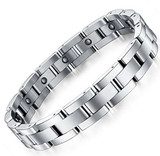 8.5" Inch - Magnetic Stainless Steel Bracelet Mens - Sleek Magnetic Bracelet with All Silver Tone Links ✦ View All Store Items Seller Savings Direct