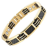8.5 Inch - Tungsten Bracelet Mens - Gold Tone Carbon Fiber Magnetic Bracelet ✦ View All Store Items Seller Savings Direct