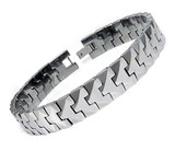8.25" Inch - Tungsten Bracelet Mens - Silver Tone Solid Tungsten Puzzle Piece Link Style Mens Link Bracelet ✦ View All Store Items Seller Savings Direct