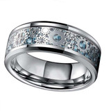 8mm - Silver and Blue Tungsten Ring with Clock Work Gear Box - Steampunk Silver Band with Silver Mechanical Gears. Tungsten Carbide Ring ✦ View All Store Items Seller Savings Direct