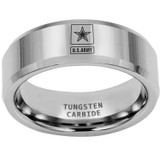 8mm - Unisex or Men's U.S. Army Tungsten Wedding Band. Military Wedding Bands. Silver Band with Laser Etched United States Army Logo (Star in Square) ✦ View All Store Items Seller Savings Direct