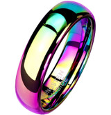 6mm - Unisex, Men's or Women's Tungsten Wedding Band. Domed Rainbow Anodized Tungsten Carbide Wedding / Engagement Rings ✦ View All Store Items Seller Savings Direct