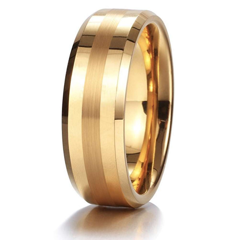 Mens Rings Titanium 8mm Men's Tungsten Carbide Ring Wedding Band