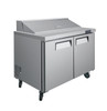 QUANTUM COMMERCIAL 60" 2 DOOR 16 PAN SALAD/SANDWICH PREP TABLE (front/side)