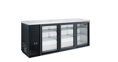Dukers DBB72-S3 19.1 Cu. Ft. Commercial 3-Door Bar & Beverage Cooler with Sliding Glass Doors