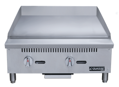 Dukers DCGM24 24” Commercial Gas Griddle with 2 Burners – 60,000 BTU