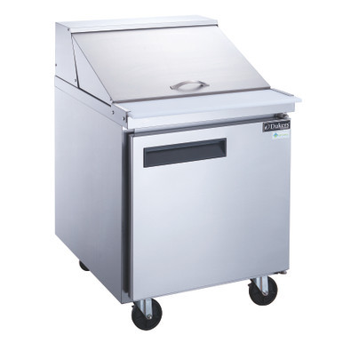 Dukers DSP29-12M-S1 29” 1-Door Commercial Food Prep Refrigerator – Mega Top, 12 Pans