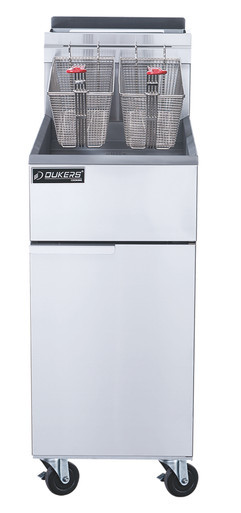 Dukers DCF3-NG 40 lb Natural Gas Fryer with 3 Tube Burners