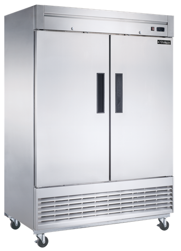 Dukers D55F 2-Door Commercial Bottom Mount Freezer in Stainless Steel