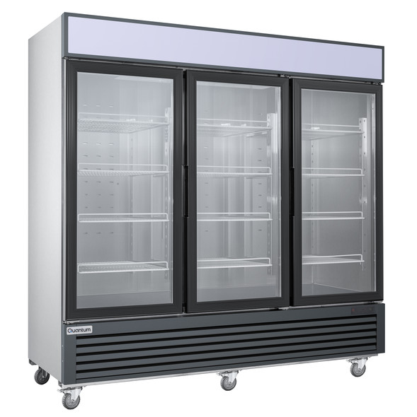 Quantum 3 glass door merchandiser freezer (front/side)