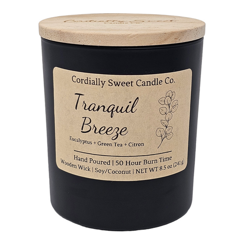 Tranquil Breeze Wooden Wick Soy/Coconut Candle (Single Wick)