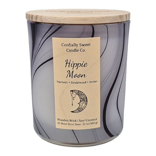 Hippie Moon Wooden Wick Soy/Coconut Candle (Two Wick)
