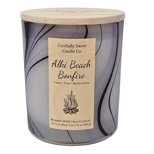 Alki Beach Bonfire Wooden Wick Soy/Coconut Candle (Two Wick)