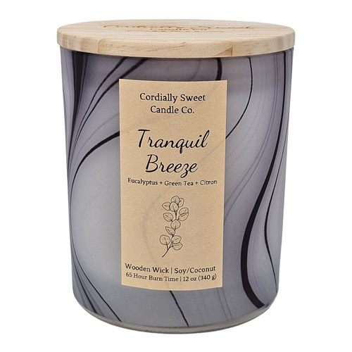 Tranquil Breeze Wooden Wick Soy/Coconut Candle (Two Wick)