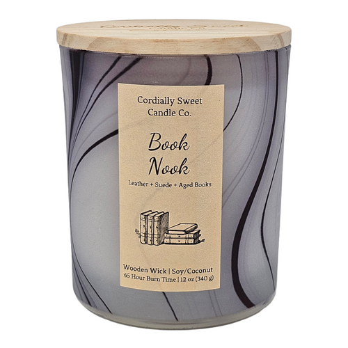 Book Nook Wooden Wick Soy/Coconut Candle (Two Wick)