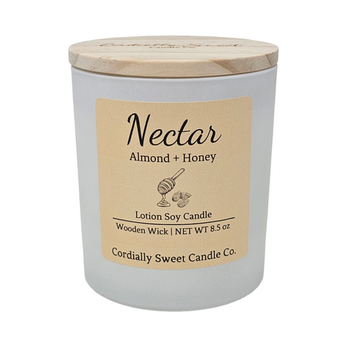 Nectar (Almond & Honey) Wooden Wick Lotion Soy Candle
