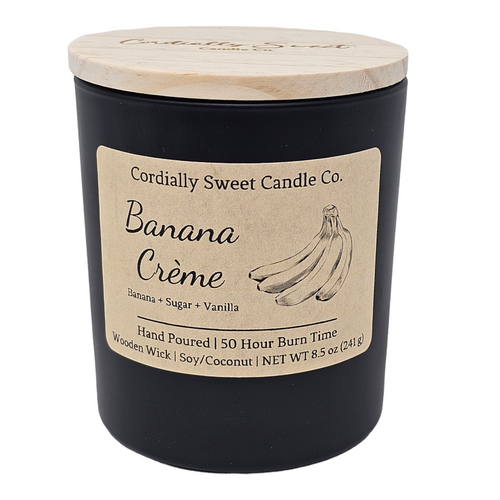 Banana Crème Wooden Wick Soy/Coconut Candle (Single Wick)