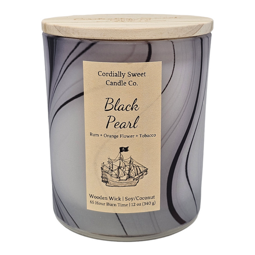 Black Pearl Wooden Wick Soy/Coconut Candle (Two Wick)