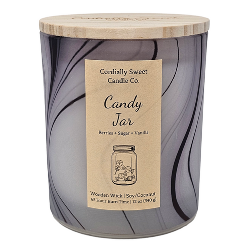 Candy Jar Wooden Wick Soy/Coconut Candle (Two Wick)