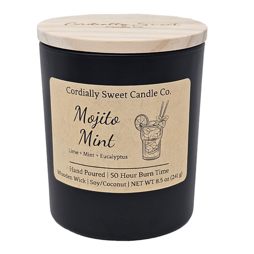 Mojito Mint Wooden Wick Soy/Coconut Candle (Single Wick)