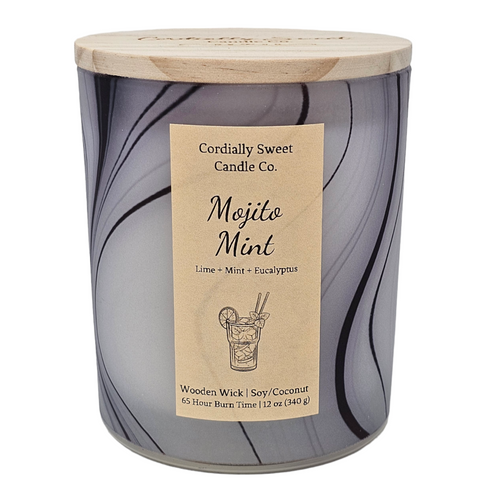 Mojito Mint Wooden Wick Soy/Coconut Candle (Two Wick)