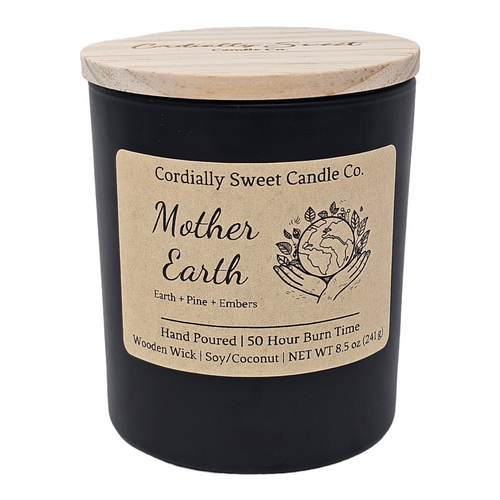 Mother Earth Wooden Wick Soy/Coconut Candle (Single Wick)