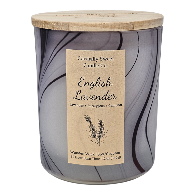 English Lavender Wooden Wick Soy/Coconut Candle (Two Wick)