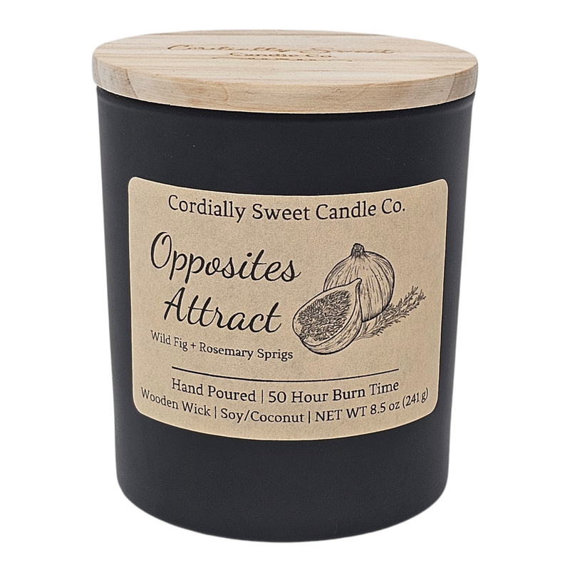 Opposites Attract Wooden Wick Soy/Coconut Candle (Single Wick)