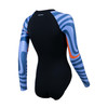 ZONE3 - Long Sleeve Swimsuit - OWS Renew - Women's - Black/Multi Blue - 2025