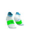 Compressport - Pro Racing Socks V4.0 Run Low - White/Norse Blue/Neon Green - 2026