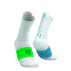 Compressport - Pro Racing Socks V4.0 Ultralight Run High - White/Norse Blue/Neon Green - 2026